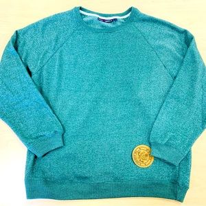 Sweater Basix Of America Green Pullover Sweatshirt Sz XL Crew Neck Heavy Cotton